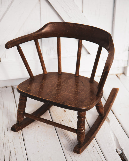 Children's Primitive Wooden Rocking Chair