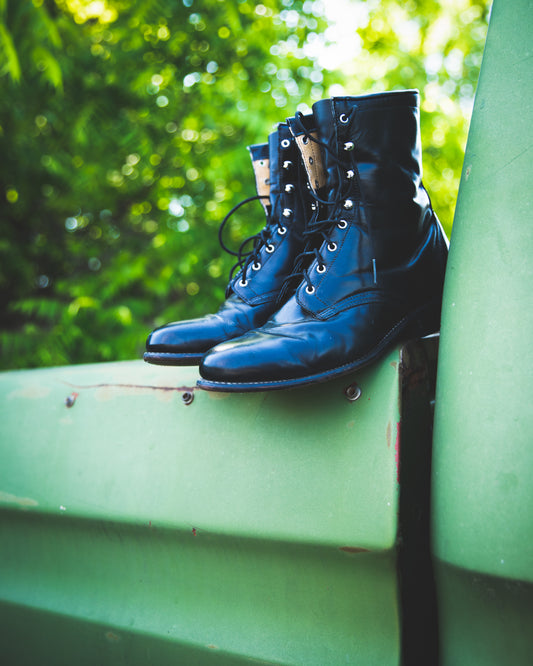 Vintage Black Leather Laredo Boots