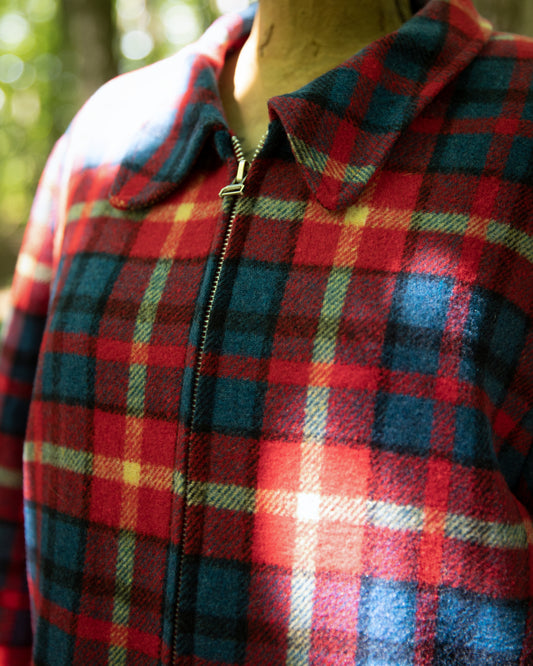Zipper Front Vintage Wool Jacket